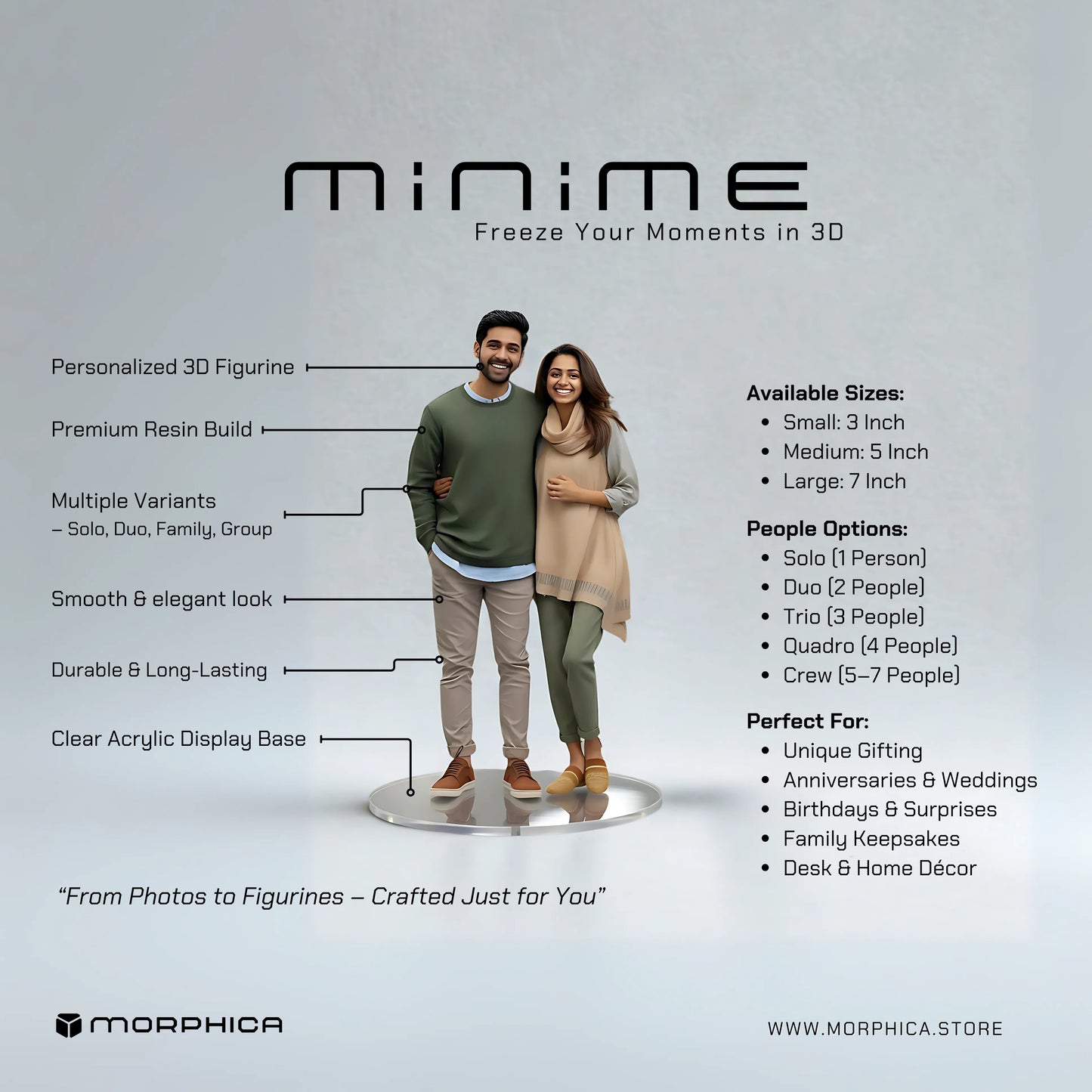 3D Morphica MiniMe – Personalized 3D Printed Figurine | Custom Gift